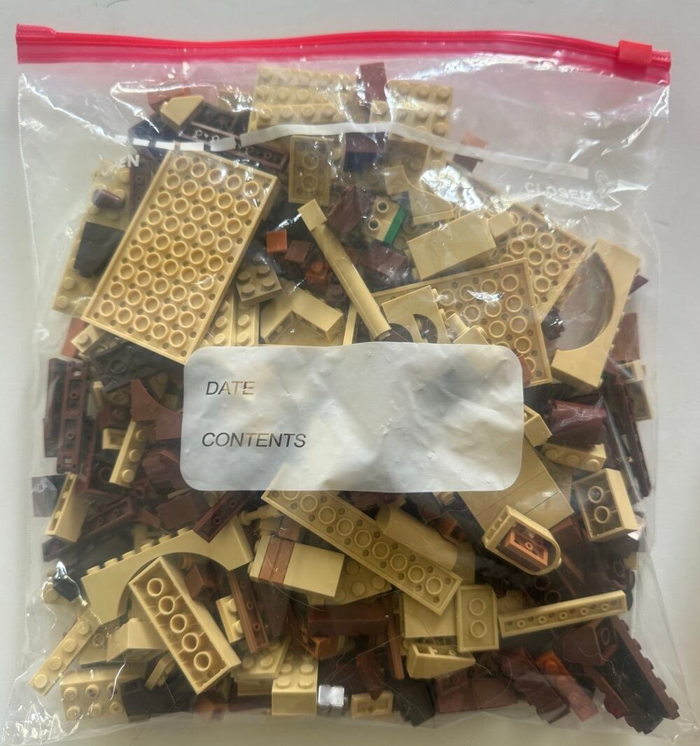 Lot of 1lb Brown/Tan Lego Bricks Various Sizes/Shapes/Parts AS IS